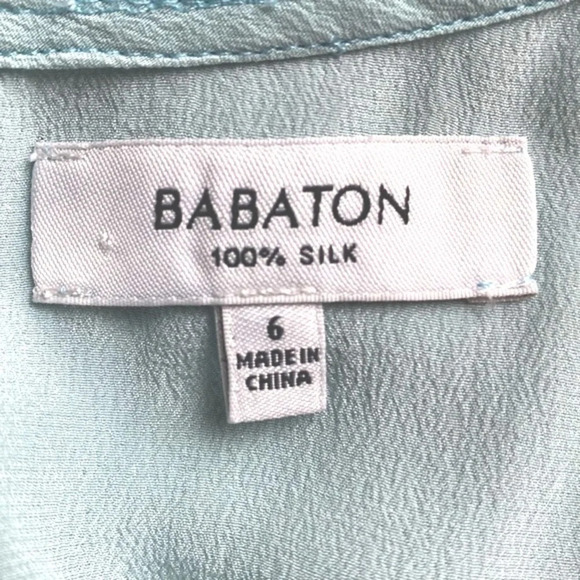Babaton Aritzia Light Blue 100% Silk Fit and Flare Sleeveless Dress Size 6 - Picture 8 of 8